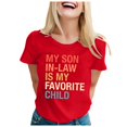 thumbnail image 1 of JIRNDf Hauts pour Femmes Été T-Shirts Tendance Manches Courtes Col Rond Ample Confortable Doux Décontracté Basique Mignon T-Shirts Graphiques pour Femmes Chemises Rouge TG, 1 of 5