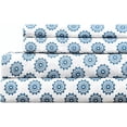 thumbnail image 1 of EnvioHome 100% Cotton Bed Sheets, 4 Piece - Cool & Crisp Cotton Percale King Size Bed Sheets - Mandalas Blue, 1 of 8