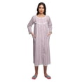 thumbnail image 4 of Moomaya Coton Femme Longueur Genou Manches 3/4 Chemise de Nuit Imprimée Tenue de Nuit, 4 of 5