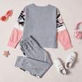 thumbnail image 3 of PatPat Kid Girls Pullover Printed Colorblock Sweatshirt and Joggers Set 2 Piece Sizes 4-12, 3 of 7