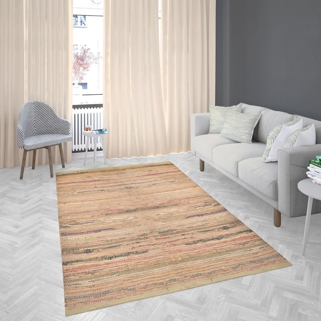 Fabstyles Premium 100% Cotton Rug, Handmade Area Rag Rug for Living Room, Hallway, Patio