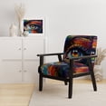 thumbnail image 2 of Designart "Vibrant Colorful Eye II" Blue Modern Upholstered Accent Chair - Modern Arm Chair For Living Room, 2 of 7
