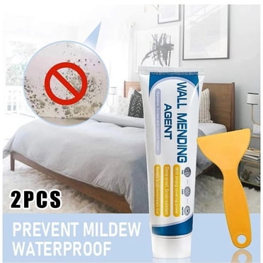 2-Pack Universal Wall Repair Paste with Scraper - Crack Nail Hole Filler Cream for Drywall Plaster Mending