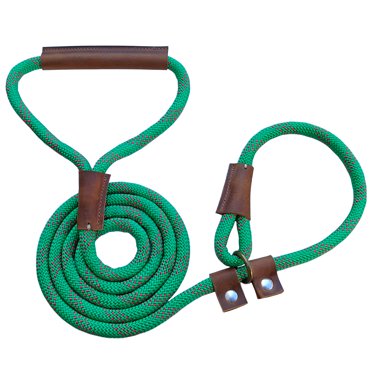 Handmade Strong Heavy Duty Rope No Pull Training Lead Leashes with Durable Leather Handles,Reflective Dog Training Lead for Large Medium and Small Dogs