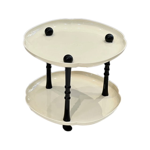 Btomtd Simples Fruit Plates Home Living Room Double Round Plates Candy Plates Snacks Snacks Storage Fruit Plates, White
