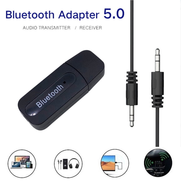 Récepteur Audio Bluetooth, Staron 2026 Adaptateur Émetteur USB Bluetooth 5.0 pour Téléviseur PC Voiture, Adaptateur Audio Sans Fil avec Câble Auxiliaire 3,5 mm pour Écouteurs Haut-Parleurs Système de Cinéma Maison