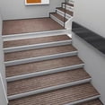 thumbnail image 1 of 7pcs Horizontal Striped Brushed Stair Mats, Household Step Mats, Absorbent Non Slip Sound Insulation Carpet, Polyester Material, Soft Touching, Wear Resistant, Easy To Clean, 1 of 8