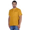 thumbnail image 1 of Atasi Short Kurta Mandarin Collar Tee Solid Short Sleeve Henley Shirt With Pocket, 1 of 7