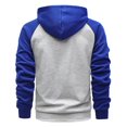thumbnail image 5 of LUOGENLI Chandails à Capuche pour Hommes Noir et Bleu Cardigan à Capuche pour Homme Chandail en Molleton Ample Texturé à Fermeture Éclair Chandail en Molleton à Capuche Insert Manche Veste Hommes Chandails à Capuche Design Graphique Bleu Taille TTTG, 5 of 5