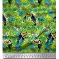 thumbnail image 1 of Soimoi Polyester Crepe Fabric Leaves & Toucan Bird Print Sewing Fabric Yard 52 Inch Wide, 1 of 3