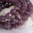 thumbnail image 2 of Bracelet Extensible Unisexe en Perles Rondes de 8 mm en Lépidolite Naturelle au Lithium Mica, 2 of 3