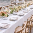 thumbnail image 3 of 2 Pack White Tablecloth 60 x 102 Inch, Rectangle 6 Feet Table Cloth - Stain and Wrinkle Resistant Washable Polyester Table Cover for Dining Tables, Buffet Parties and Camping, 3 of 5
