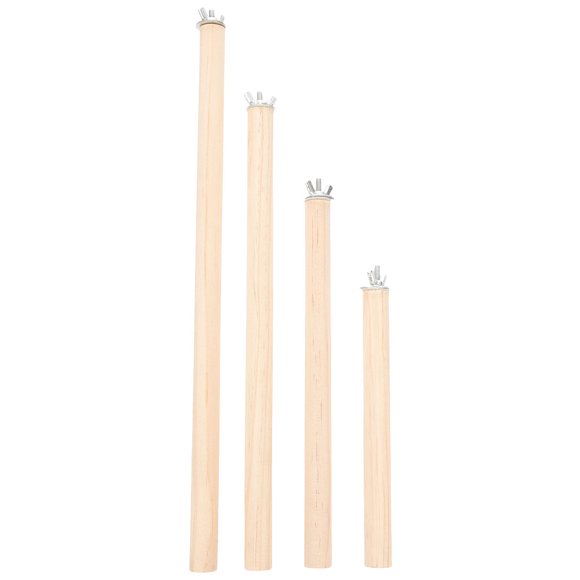 RENACLIPY 4Pcs Round Wood Bird Perch for Parakeets Easy Installation Parrot Cage Stick Stable and Safe