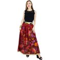 thumbnail image 2 of Bimba Jupe Longue Maxi Plissée Réversible pour Femme à Imprimé Floral Boho Décontractée, 2 of 9