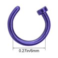 thumbnail image 3 of 2 pcs Unisex Surgical Titanium Steel Open Nose Ring Nose Piercing Stud 6mm (Purple), 3 of 4