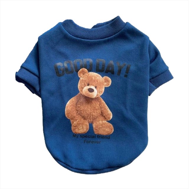 Cute Bear Dog Clothes Soft Comfortable Warm Round Neck Cartoon Dog Clothes for Pets