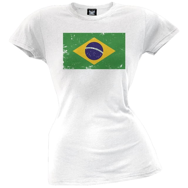 World Cup Brazil Distressed Flag Juniors T-Shirt