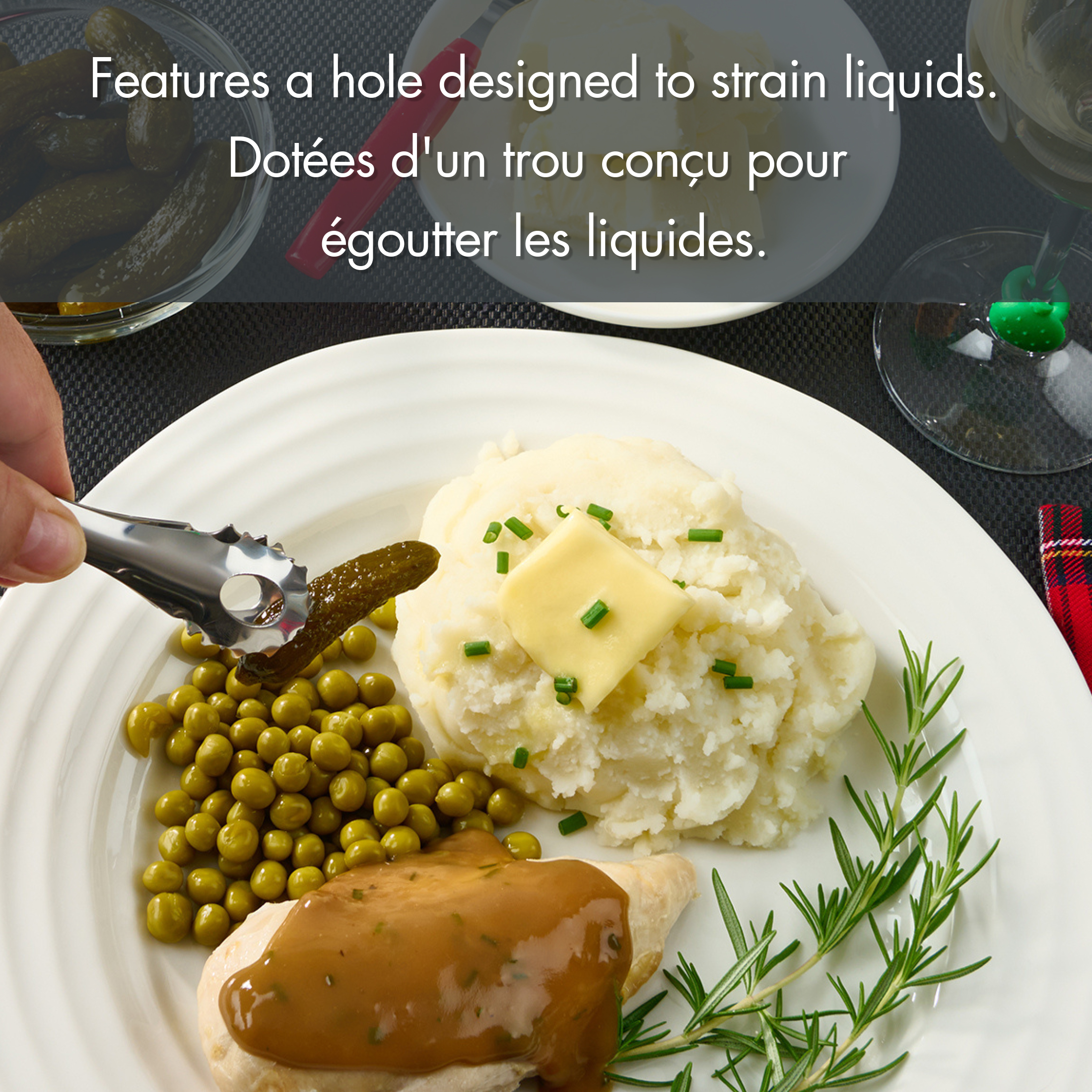 6-Piece Holiday Time Stainless Steel Appetizer Tong Set