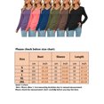 thumbnail image 2 of MAWCLOS Women Loose V Neck Tee Loungewear Solid Color Tunic Blouse Blue S, 2 of 3