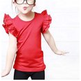 thumbnail image 2 of EYIIYE Baby Girl Ruffle Sleeve T-Shirt Top Basic Tee Summer Outfit, 2 of 5
