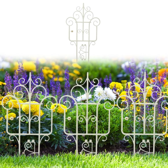 TOUMENY Stackable Climbing Support Fence, Decorative Yard Edging for Lawns and Flowerbeds, Modular Garden Border with Easy Installation