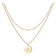 thumbnail image 1 of SIfdSeng Women's Fashion Heart Letter Necklace 26 Letters Circular Double Layer Neck Chain, 1 of 5