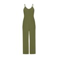 thumbnail image 3 of RKSTN Jumpsuits for Women 2024 V Neck Sleeveless Jumpsuits Spaghetti Straps Solid Color Loose Plus Size Long Pants Rompers with Pockets, 3 of 4