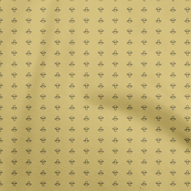oneOone Tissu Polyester Spandex Jaune Champignon Rétro Couture Projets d'Artisanat Tissus Imprimés au Yard 56 Pouces de Large
