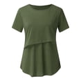 thumbnail image 4 of Vêtements de Grossesse Offres de l'Action de Grâce Liquidation Été Vêtements de Maternité pour Femmes Col Rond Manches Courtes Volants Pli Hauts de Grossesse, 4 of 5