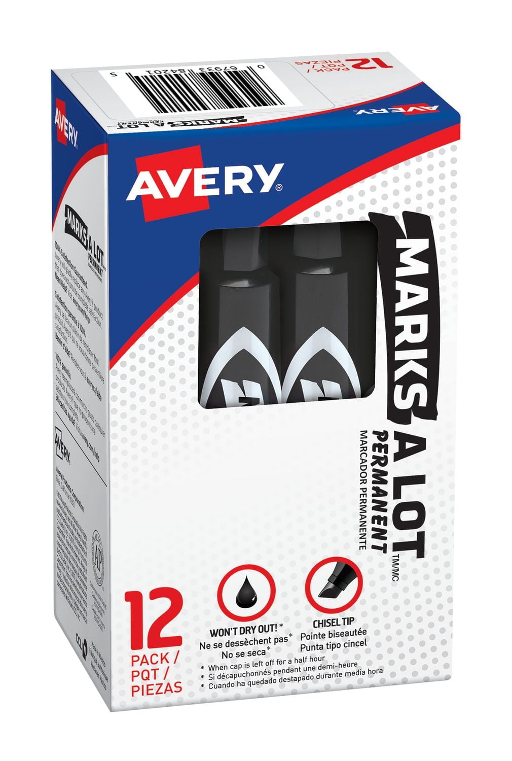 Marks-A-Lot® Black Permanent Chisel Tip Marker