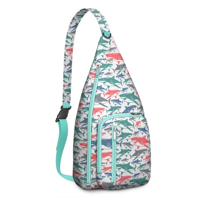 Great White Shark Attack Print Sling - Dramatic Ocean Scene Design