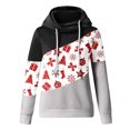 thumbnail image 4 of Femmes Noël Imprimé Pull à Capuche Manches Longues Cordon à Capuche Tops Sweat-Shirt, 4 of 5