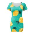 thumbnail image 4 of SMihono Summer Plus Size Dress for Women 2023S Manches Courtes Mode Dégradé Fleurs Imprimé Taille Robe de Soleil V-Cou Mini Robe, 4 of 5