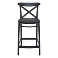thumbnail image 4 of Compamia Cross Contemporary Resin Indoor Outdoor Counter Stool - Set of 1, Black, 4 of 7