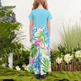 thumbnail image 4 of RXIRUCGD 2025 Vêtements d'Été pour Enfants Robe à Manches Courtes Col Rond avec Poches pour Adultes Jupe Longue Décontractée, 4 of 4