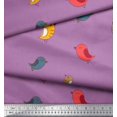 thumbnail image 2 of Soimoi Polyester Crepe Fabric Bird Clip Art Print Fabric by The Yard 52 Inch Wide, 2 of 3