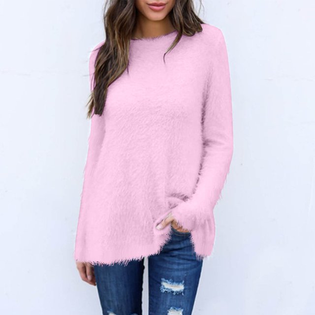 DPTALR Womens Winter Long Sleeve Round Neck Pullover Sweater