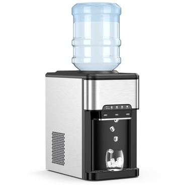 Costway Distributeur de Refroidisseur d'Eau 3-en-1 avec Machine à Glaçons Intégrée avec 3 Réglages de Température