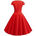 thumbnail image 3 of EGNMCR Robes d'Été Femmes Tendance 2024 Femmes Vintage Manches Courtes 50s Ménagère Décontractée Soirée Fête Bal Robe, 3 of 9