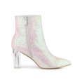 thumbnail image 3 of Unique Bargains Bottines à Paillettes à Talon Bloc Transparent pour Femme Bling Blanc (Taille 9,5), 3 of 7