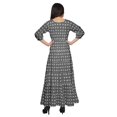 thumbnail image 3 of Moomaya Printed Round Neck 3/4 Sleeve Long Maxi Dress With Drawstring Waist, 3 of 3