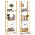 thumbnail image 1 of Costway 2 PCS 5-Tier Bookshelf with 4 Open Shelves Storage Drawer Book Storage Organizer White, 1 of 9