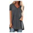 thumbnail image 1 of T-Shirt à Manches Courtes Printemps Été pour Femme pour Leggings à Col en V, 1 of 7