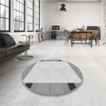 thumbnail image 4 of Ahgly Company Tapis de Zone Rond d'Intérieur Lavable à la Machine, Style Transitionnel, Gris Canon, 4 Pieds Rond, 4 of 7