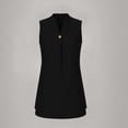 thumbnail image 4 of Elvqul Robes pour Femmes Robes Mini Col en V Noir Sans Manches Unies Robes pour Dames Été, 4 of 7