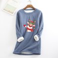 thumbnail image 2 of Hauts à Col Haut pour Femmes Automne et Hiver Mode Décontractée Tempérament Peluche Chaude sous-Couche Imprimé de Noël Pull Manches Longues Col Rond Long Pulls de Noël pour Femmes, 2 of 5