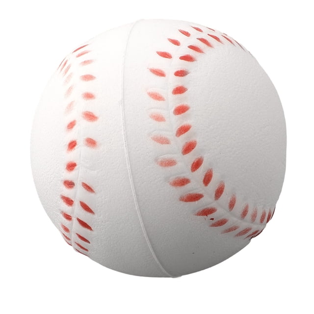 1pc 6/7cm baseball made of high-quality PU material with foam liner filling, featuring a soft and elastic design. The white baseball with red stitching is ideal for team sports, softball practice, stress relief, and indoor or outdoor play for children and enthusiasts.