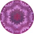 thumbnail image 1 of Ahgly Company Tapis d'Intérieur Ronds Transitionnels Lavables à la Machine, Violet Moyen Rouge Rose, 6 Pieds Rond, 1 of 7