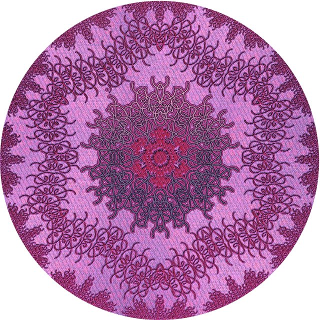 Ahgly Company Tapis d'Intérieur Ronds Transitionnels Lavables à la Machine, Violet Moyen Rouge Rose, 6 Pieds Rond