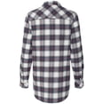 thumbnail image 4 of Chemise en Flanelle à Manches Longues Teinte en Fil pour Femmes, G, Bleu Blanc, 4 of 5